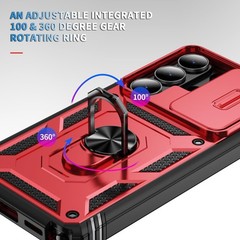 Phone Case Compatible with Samsung Galaxy S26 Ultra 360° Metal Rotated Ring Hold