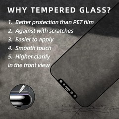 Privacy Screen Protector for iPhone 12 & iPhone 12 Pro 6.1 Inch Anti-Spy Tempere