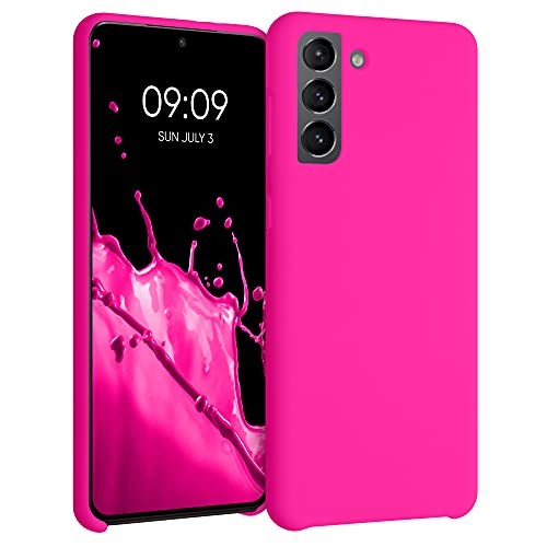 TPU Silicone Phone Cover for Samsung Galaxy S21 Plus – Neon Pink Soft Finish
