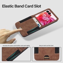 Leather Wallet Case for Motorola razr 2024 2025 2026, Rugged Flip Card Holder in