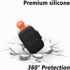 Silicone Case for Skullcandy Dime 3, Protective Cover with Carabiner (Black)
