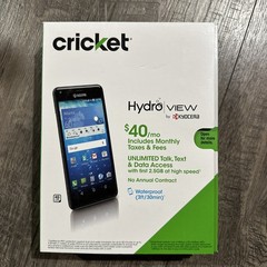 New Kyocera Hydro VIEW 4G LTE android 8gb CRICKET WIRELESS Black cell Waterproof