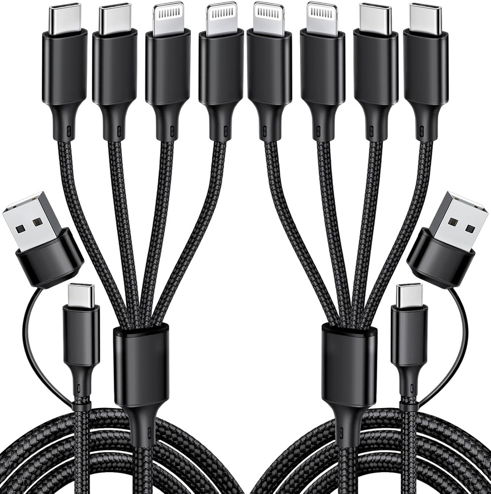 Multi Charging Cable, 2Pack 4FT 4 in 1 Charging Cable for Multiple Devices