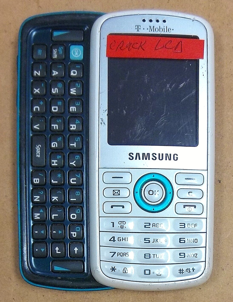Samsung Gravity SGH-T459 – White and Blue ( T-Mobile ) Rare Slider Cell Phone