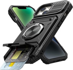 For iPhone 14 Plus Case Military Grade Protection Cover Armor Rugged, Black
