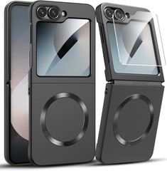 Flip Case & Built-in Screen Protector for Samsung Galaxy Z Flip 6 & 7 FE Black
