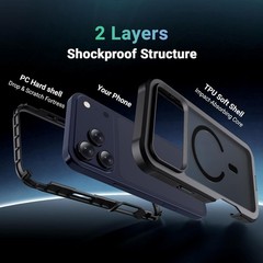 Magnetic for iPhone 17 Pro Max Case, Military Grade Drop Protection, Heavy Duty