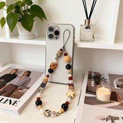 2 Pcs Phone Charm Strap Universal Hand Phone Wrist Strap Lanyard Pearl Beaded Ch
