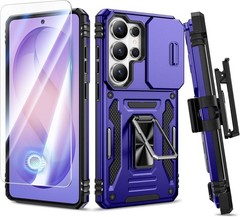 For Samsung Galaxy S26 Ultra Case with Slide Camera Protector & Belt Clip Cover