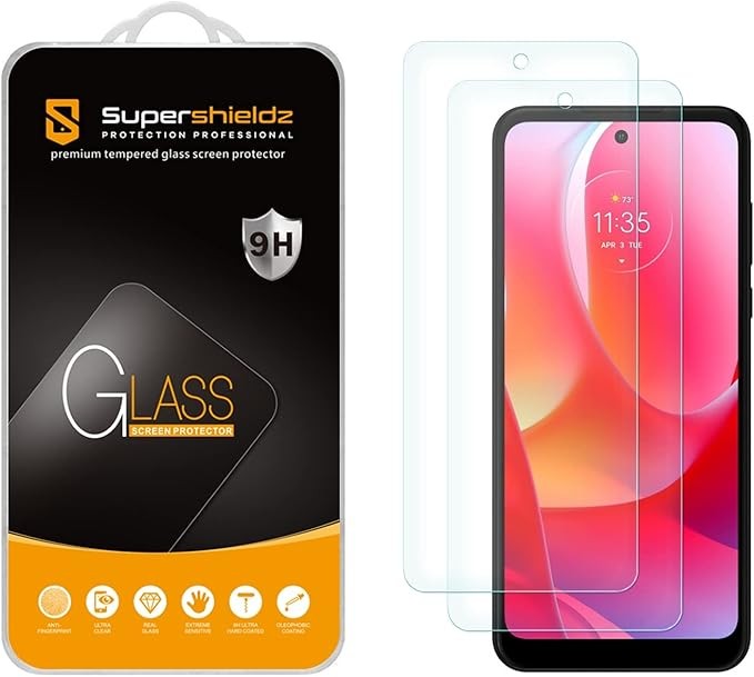 2+2 Pack Tempered Glass Screen Protector & Camera Lens Protector for Motorola Mo