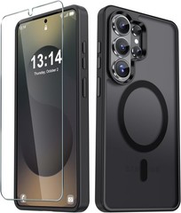 For Samsung Galaxy S26 Ultra Case w/ Matte Magnetic Shockproof Phone Cover Black