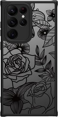 Cute Flowers Case for Samsung Galaxy S22 Ultra, Girly Rose Aesthetic Floral Prin