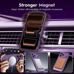 Magnetic for iPhone 17 Pro Case, Upgraded Full Camera Protection, Matte Purple