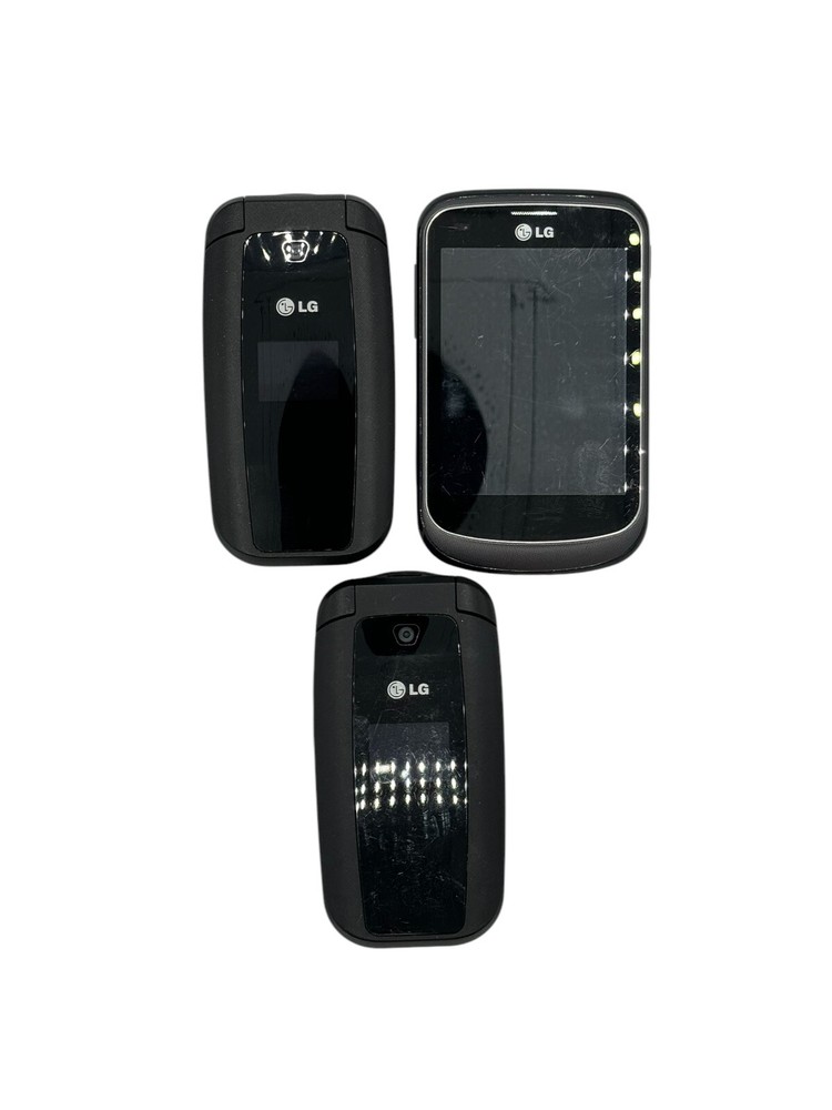 Lot Of 3 Cellphones LG 305 C / 440G Tested Unlocked No Code For Acces Prepaid