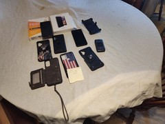 4 Cell phones and accessory Bundle Samsung Celero