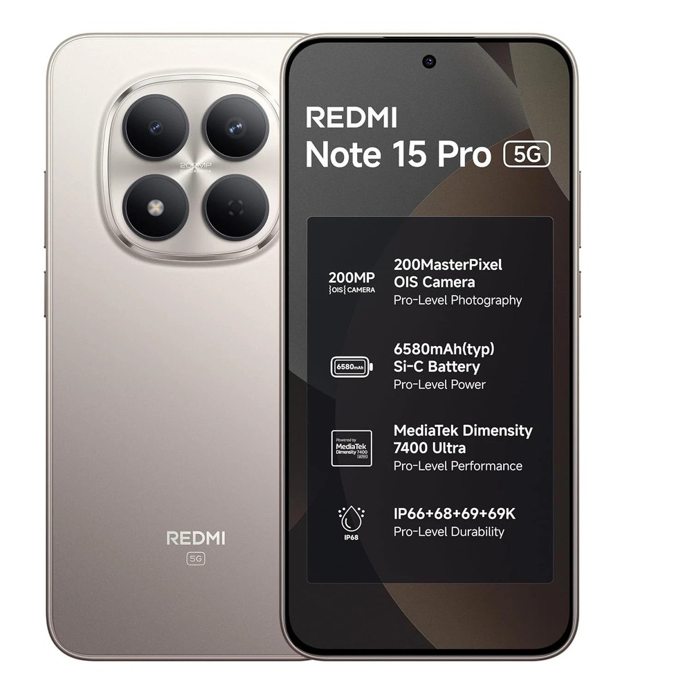 REDMI Note 15 Pro 5G ( Silver , 8GB+256GB) Dimensity 7400-Ultra Global Version