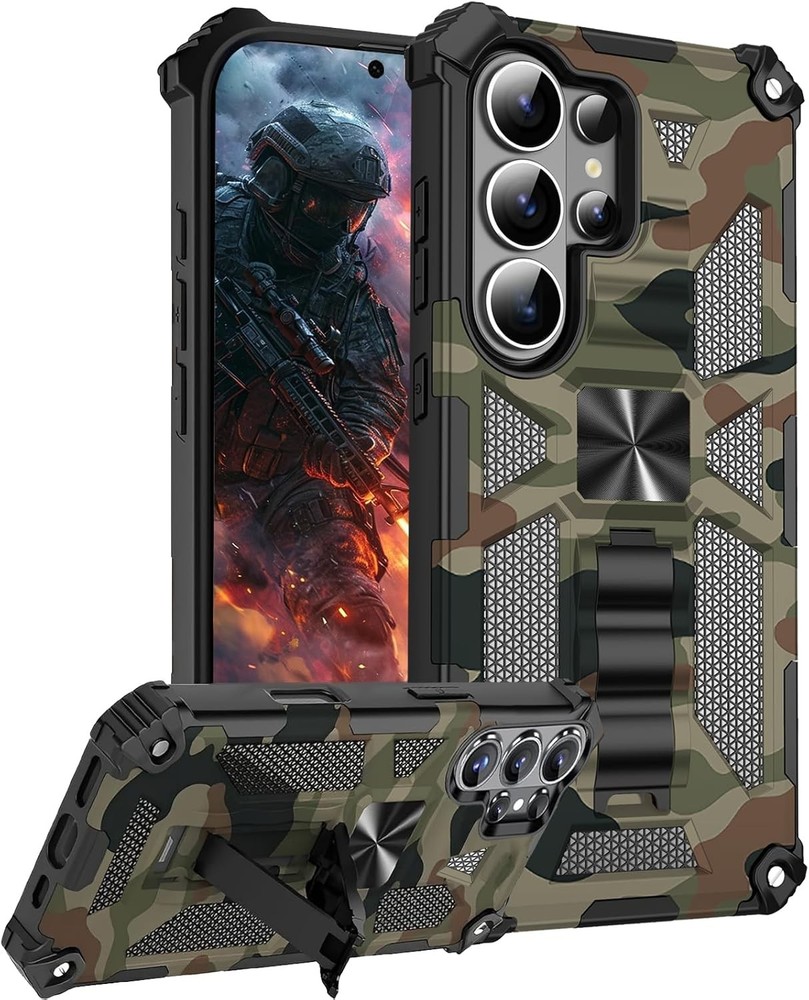 Camouflage Case for Samsung Galaxy S26 Ultra, Military Grade Shockproof Cover