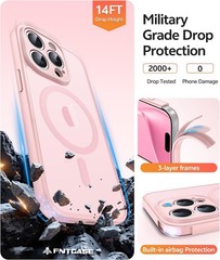 Light Pink Translucent Matte iPhone 15 Pro Max Case with Full Camera Protection
