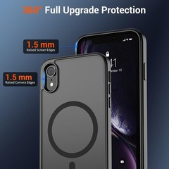 Magnetic for iPhone XR Phone Case Slim Translucent Matte Shockproof Black Cover