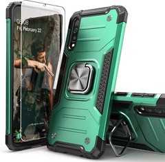 For Samsung Galaxy A50 Case+Tempered Glass, Thin Shockproof Mount Kickstand