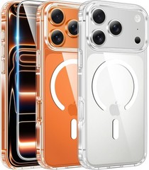 iPhone 17 Pro-Max Case: Slim Magnetic Transparent Cover with Screen Protector