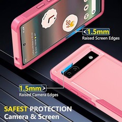 Heavy Duty Full-Body Shockproof Case for Google Pixel 6A 5G 6.1“-Pink