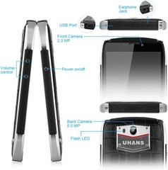 UHANS U200 5″ IPS 16GB ROM DUAL SIM LEATHER & METAL SMARTPHONE **METAL & LEATHER**