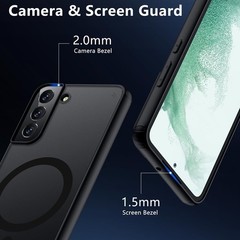 Slim Fit Translucent Matte Black Magnetic Case for Samsung Galaxy S22 Plus