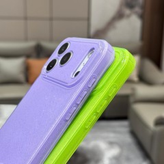 Case for iPhone 17 Pro, Super Cute Vibrant Neon Glitter Shiny Bling Glossy Mint