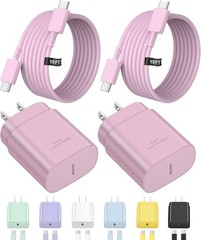 25W USB-C Fast Charger Block for iPhone 17/16/Samsung Galaxy S25/S24 10FT
