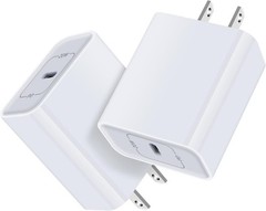 2 Pack 20W USB-C Fast Charger Adapter for iPhone 17 Pro Max, Samsung Galaxy S26