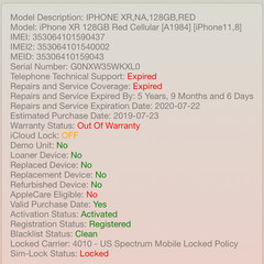 Cracked Screen LCD Apple iPhone XR 128 GB Spectrum Red A1984 #H261