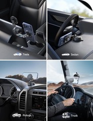 Car Mount for iPhone 17 Pro Max, [Tri-Fold] 360° Rotation iPhone Car Holder