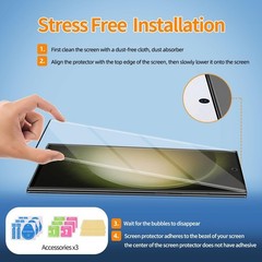 3 Pack Curved Tempered Glass Screen Protector Applicable for Samsung Galaxy S23
