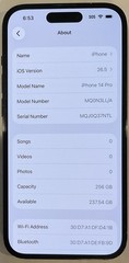 CRACKED BACK GLASS, GSM UNLOCKED BLACK iPhone 14 PRO, 256GB A2650 MQ0N3LL/A.