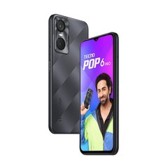 Tecno POP 6 Pro (Polar Black, 2GB RAM,32GB Storage) | Front Flash | 8MP Dual Cam