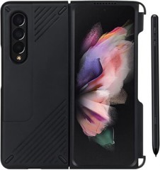 for Galaxy Z Fold 3 Case Magnetic Kickstand Shockproof with S Pen Holder 360