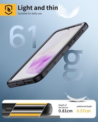 IP68 Rugged Waterproof and Dustproof Case for Samsung Galaxy A35 5G, Black/Clear