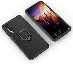 Phone Case for Huawei P30 with Tempered Glass Screen Protector and Kickstand