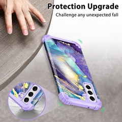 Galaxy S21 FE 5G Case, Three Layer Heavy Duty Shockproof Protection, Purple