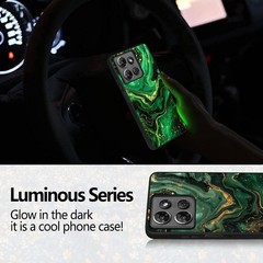 Cute Flower Slim Fit [Glow in The Dark] Case for Moto G 5G 2025 Green Marble