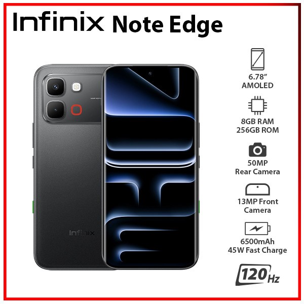 Infinix Note Edge 5G BLACK 8GB+256GB Dual SIM Unlocked Android Cell Phone