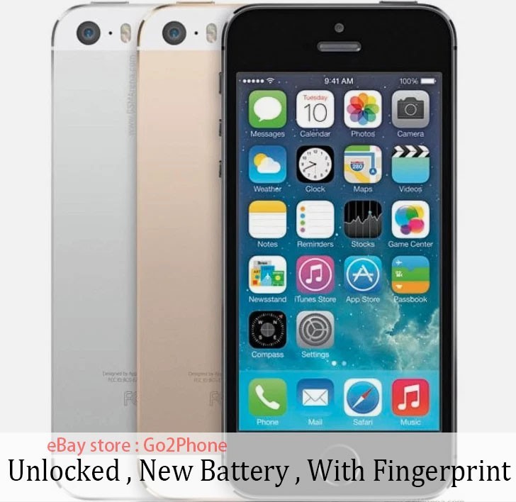 Apple iPhone 5s Unlocked New Battery – 16 GB/32 GB/64 GB- Gold Gray Silver