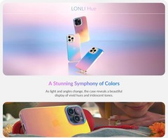 Hue – for iPhone 15 Pro Case – Iridescent Shockproof Cover with Color Changing E