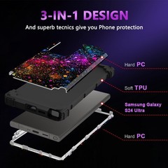 Galaxy S24 Ultra Case, Glow in The Dark Three Layer Heavy Duty Shockproof Protec