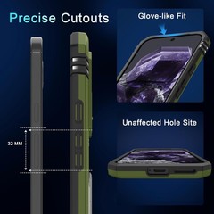 Olive Green Case for Google Pixel 10a with Screen Protector & Slide Camera Cover