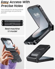 Case & Built-in Screen Protector for Samsung Galaxy Z Flip 6 & Z Flip 7 FE Black