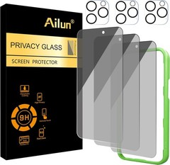 6.3 inch 3 Pack Privacy Screen Protector for iPhone 16 Pro + 3 Pack Camera Lens