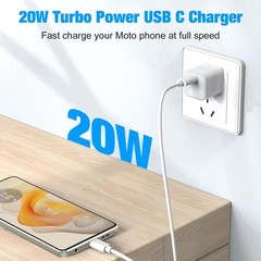 20W Fast USB-C Wall Charger for Moto G Power, Moto G Stylus 5G + 6.6FT Cable