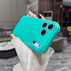 Case for iPhone 17 Pro, Super Cute Vibrant Neon Glitter Shiny Bling Glossy Mint